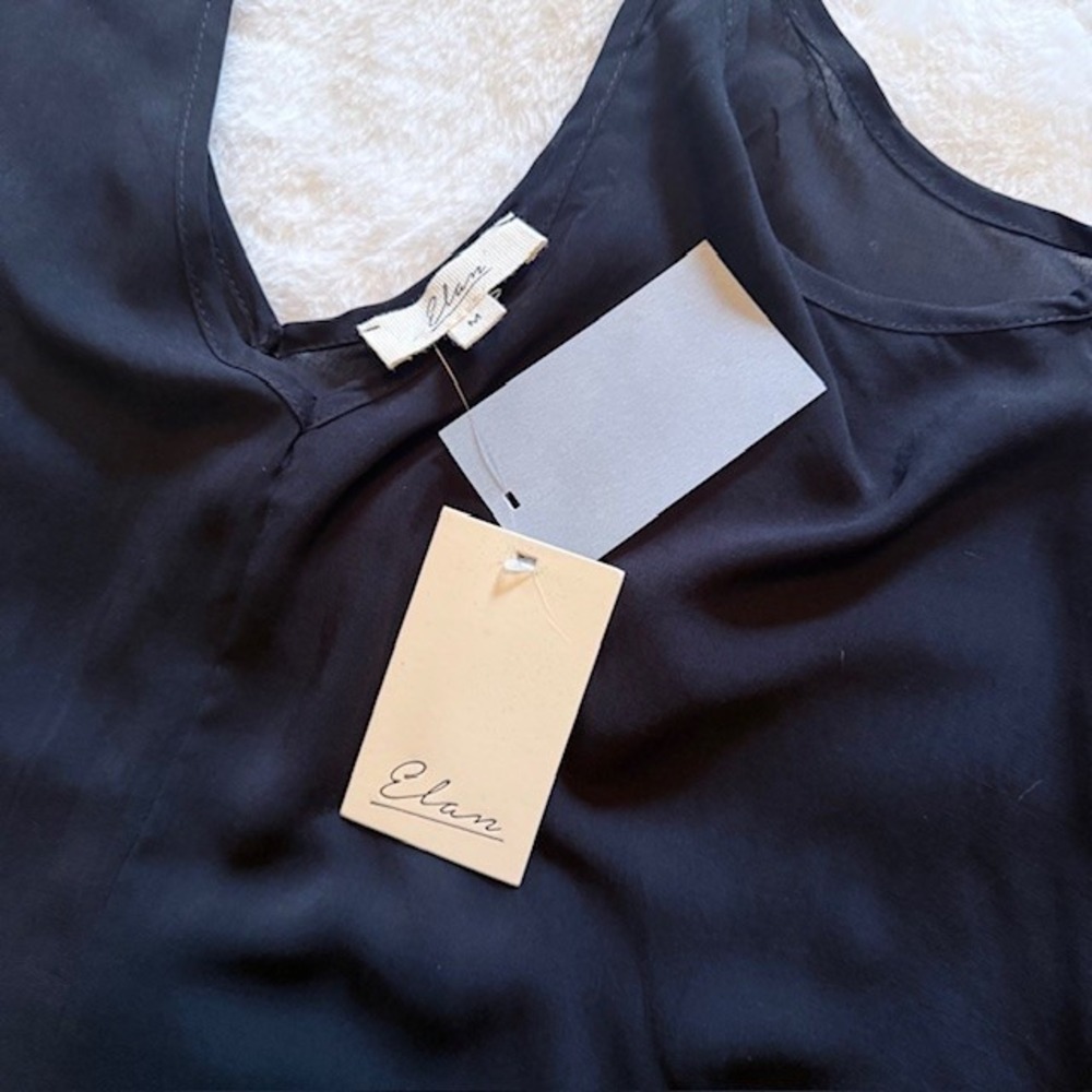Elan  Black V-Neck Adjustable Strap Pocket Maxi Dress Womens Medium NEW - Picture 4 of 7